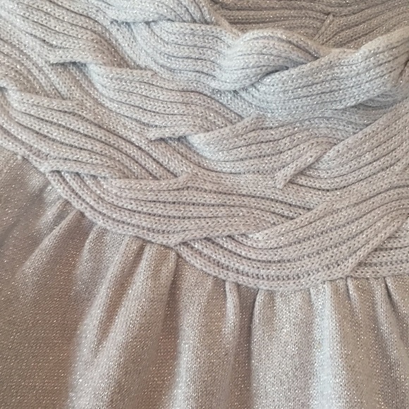 C’est City Metallic Silver Sleeveless Sweater S - Picture 3 of 5